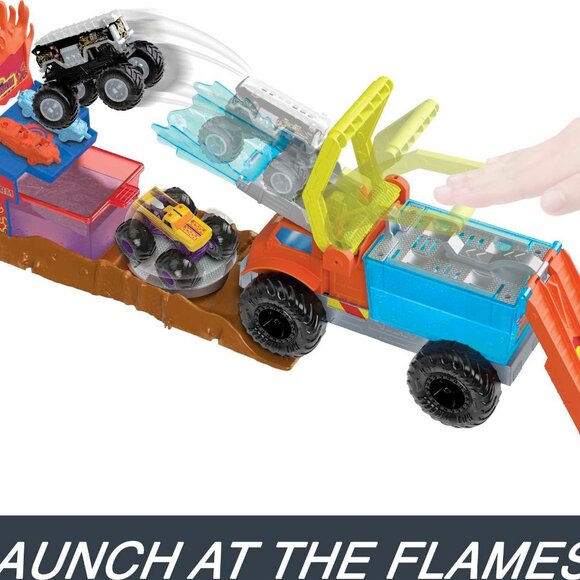 Hot Wheels Monster Trucks Arena Smashers Color Shifters 5 Alarm Rescue - Picture 4 of 7